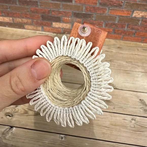 Zara Boho Rattan Earrings - Picture 6 of 7